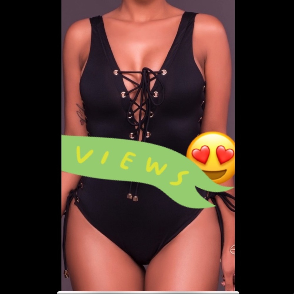 Lace up One piece Bathing suit
